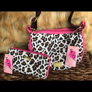 NWT Betsey Johnson Leopard Crossbody and wallet